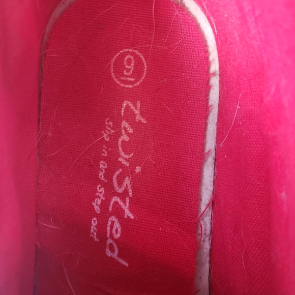 Sz 9 Twisted Red & Leopard Print Lace-Up Shoes - Picture 8 of 8